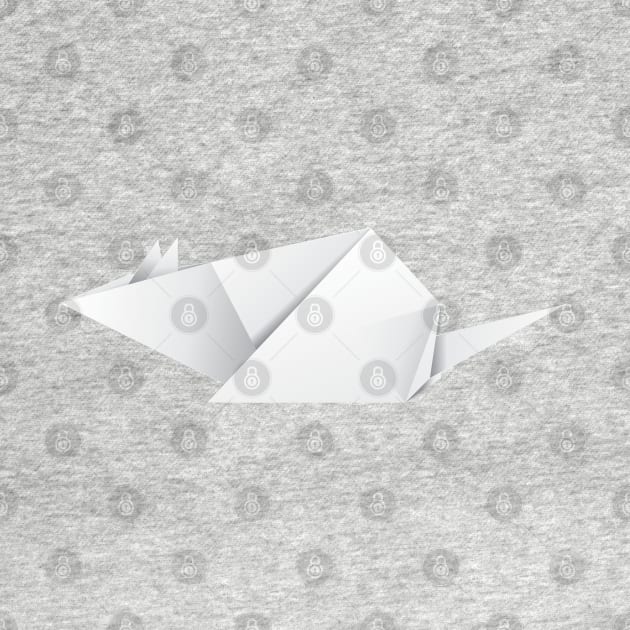 White paper origami rat by AnnArtshock